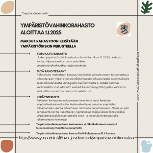 Ympäristövahinkorahasto aloittaa toiminnan 1.1.2025 - Webinaari aiheesta 13.11.2024