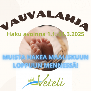 Vauvalahjan haku tammi- maaliskuussa 2025