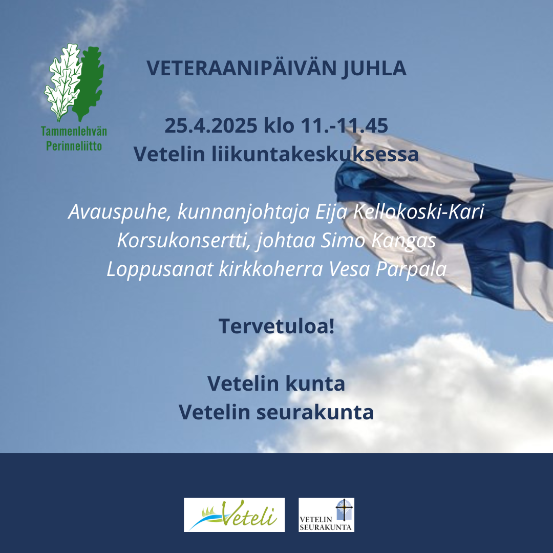 VETERAANIPÄIVÄN JUHLA 25.4.2025 KLO 11.00