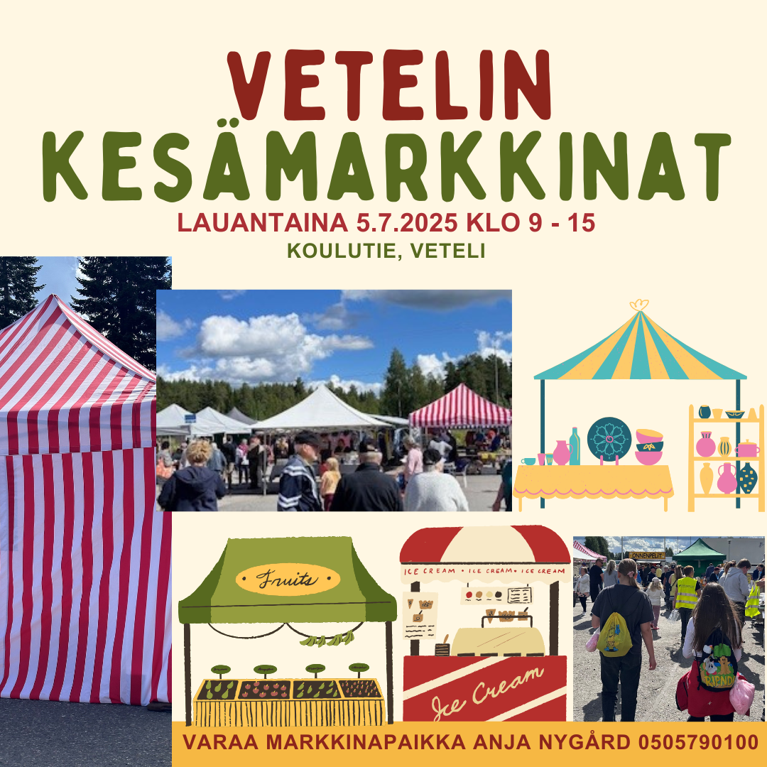 Vetelin kesämarkkinat la 5.7.2025 Koulutiellä