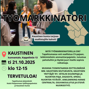 Työmarkkinatori-tapahtuma tuo työllisyyspalvelut lähelle – seuraava tapahtuma Kaustisella