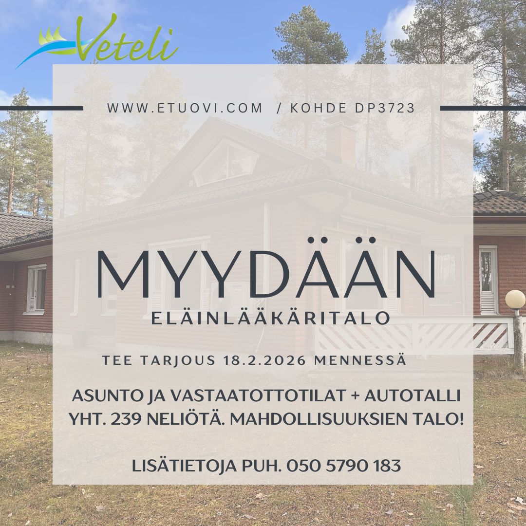 MYYDÄÄN eläinlääkäritalo, Juhanintie 2, Veteli