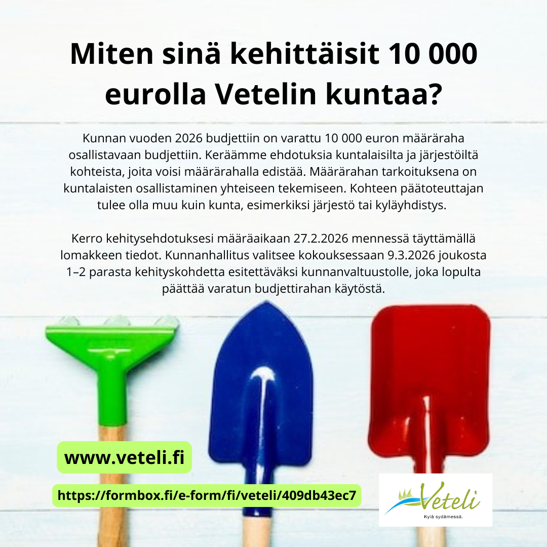 OSALLISTAVA BUDJETTI 2026 - Kerro kehitysehdotuksesi 27.2.2026 mennessä