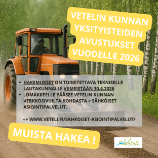 MUISTA HAKEA Yksityisteiden avustukset 30.4. mennessä