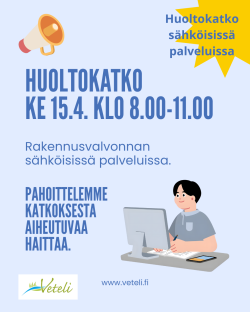 HUOLTOKATKO RAKENNUSVALVONNAN SÄHKÖISESSÄ ASIOINNISSA KE 15.4. KLO 8.00-11.00