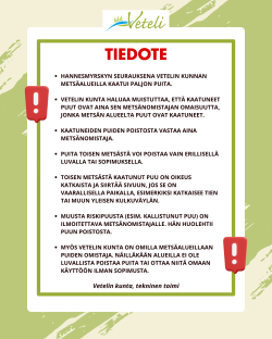 TIEDOTE - puut ovat metsänomistajan omaisuutta