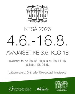 Vetelin TAIDEKARTANON KESÄNÄYTTELY AUKI 16.8.2026 ASTI