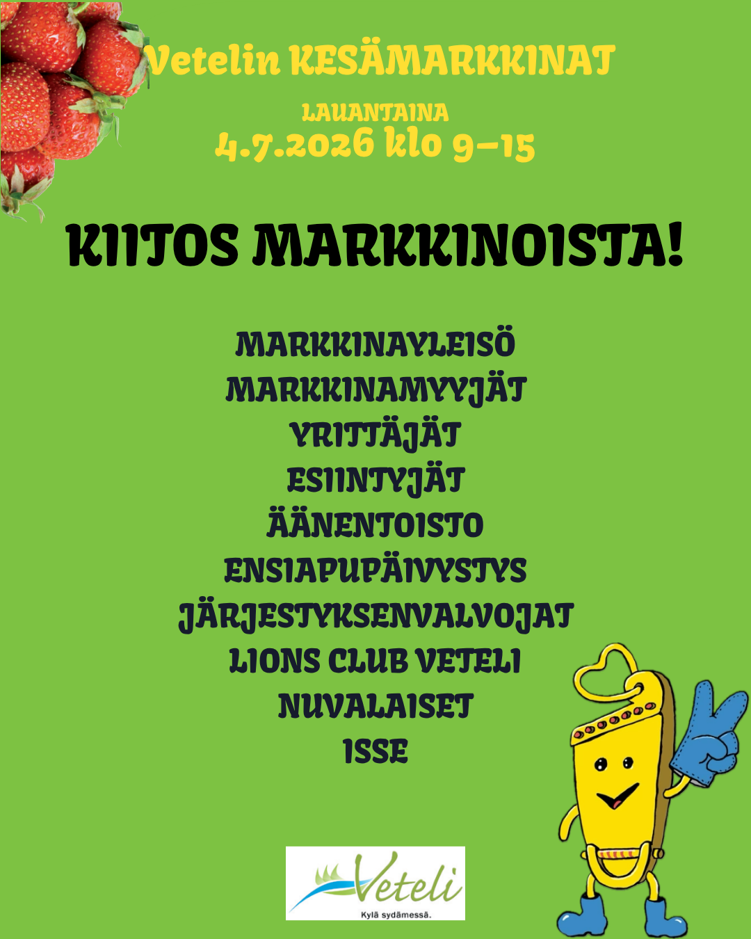KIITOS MARKKINOISTA - VETELIN KESÄMARKKINAT 2026