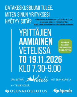 YRITTÄJIEN AAMIAINEN TO 19.11. KLO 7.30-9.00 KAMPELISSA