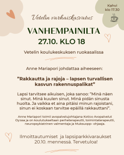 Varhaiskasvatuksen vanhempainilta 27.10.2026 klo 18